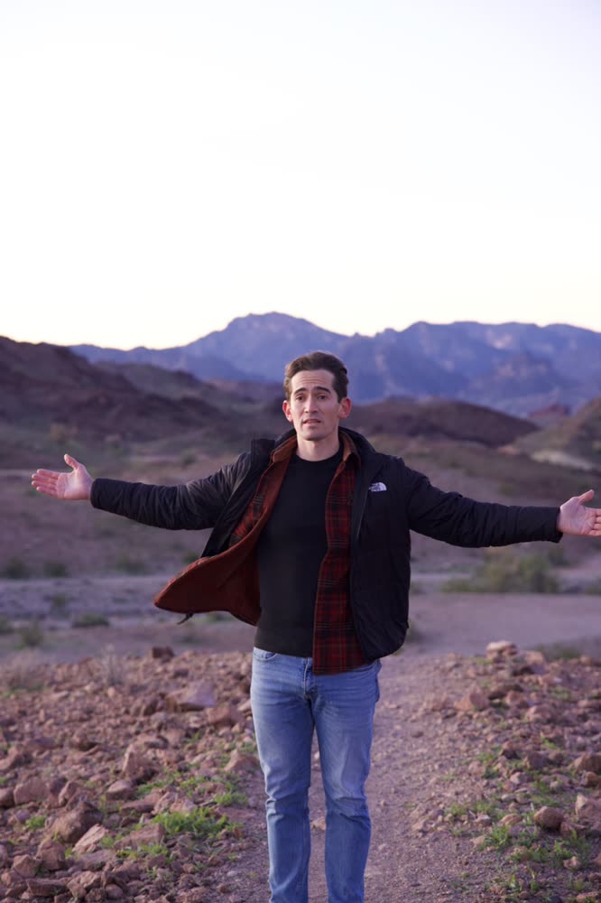 Andrew Ameduri on location in the desert